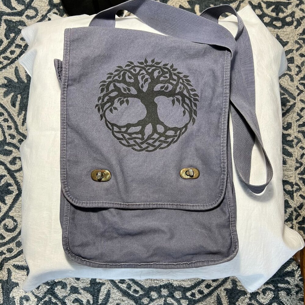 Authentic Pigment Bag Messenger Bag with Tree of Life